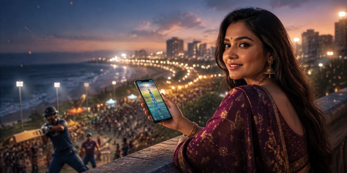 Chennai Marina Beach with cricket fans and betting excitement