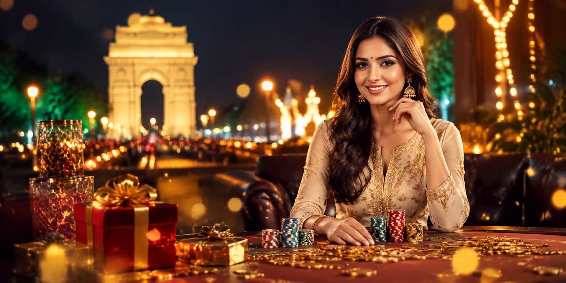 Delhi India Gate with lottery and gaming excitement