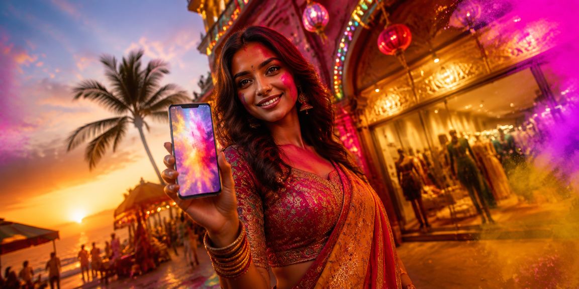 Goa beach mobile casino app experience during Holi festival