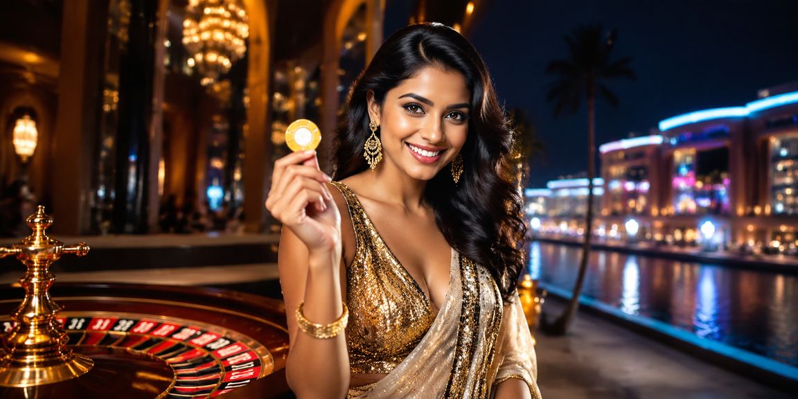 Vibrant live roulette table with neon lights in India